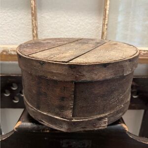 Vintage Wooden Round Box